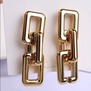 Chunky And Long Chain Link Earring